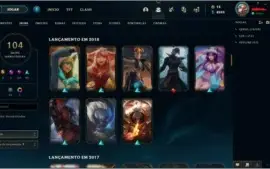 Conta lol 104 campeões e 104 skins