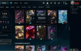 Conta lol 104 campeões e 104 skins