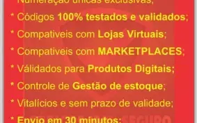 5000 Codigos de Barras Ean13 Todas as Lojas do Brasil