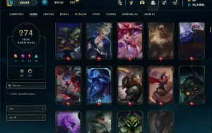 Bronze 1 com 150 Champs e 274 Skins ( Criada em 2012 )