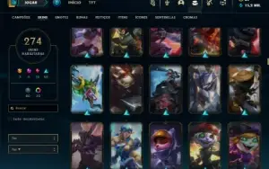 Bronze 1 com 150 Champs e 274 Skins ( Criada em 2012 )