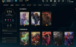 Bronze 1 com 150 Champs e 274 Skins ( Criada em 2012 )