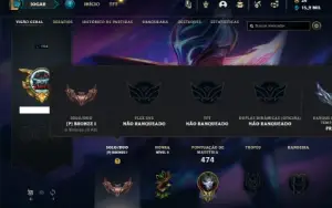 Bronze 1 com 150 Champs e 274 Skins ( Criada em 2012 )