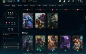 Conta Platina 4 com TODOS os champs e 162 Skin + 4 Prestigio