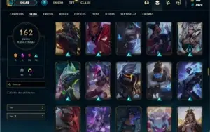 Conta Platina 4 com TODOS os champs e 162 Skin + 4 Prestigio