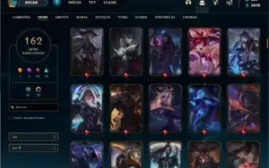 Conta Platina 4 com TODOS os champs e 162 Skin + 4 Prestigio