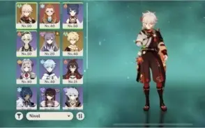 Ar38. Kazuha, kequing com falcão, harpa