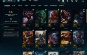 Conta platina 2 com 7 skins e 39 champs