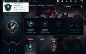 Conta platina 2 com 7 skins e 39 champs