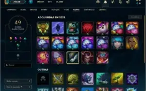 Conta platina 2 com 7 skins e 39 champs