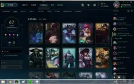 V> CONTA DE LOL FULL CHAMPS, 92 SKINS, UNS 300