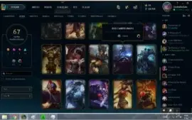 V> CONTA DE LOL FULL CHAMPS, 92 SKINS, UNS 300
