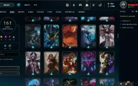 Conta LOL 161 skins + Skins Míticas Raras + Gold 1 Solo/Q