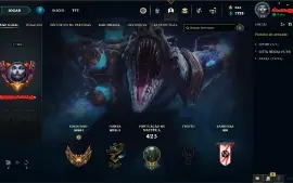 Conta LOL 161 skins + Skins Míticas Raras + Gold 1 Solo/Q