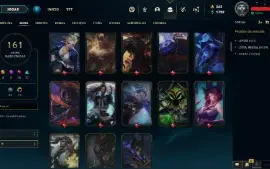Conta LOL 161 skins + Skins Míticas Raras + Gold 1 Solo/Q
