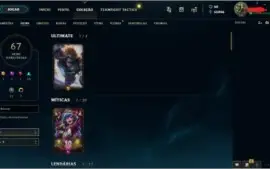 Conta lvl 145 - TODOS champ - gIV - 67 skins - +55kEA