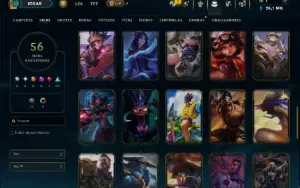 Prata 4 com 140 Champs e 56 Skins ( MID / ADC / JG )