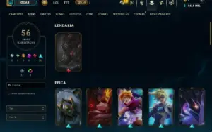 Prata 4 com 140 Champs e 56 Skins ( MID / ADC / JG )