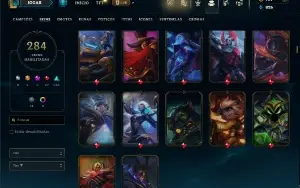 Unranked com TODOS os Champs e 284 Skins