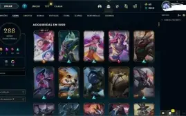 conta lol mestre 200+ pdl, 288 skins faltando 8 champs 9k EA