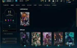 Platina 3 com 55 Champs e 18 Skins + 1 Fragmento