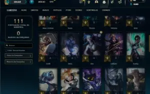 Platina 3 com 55 Champs e 18 Skins + 1 Fragmento