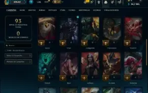 Unranked com 35 Champs e 2 Skins
