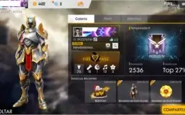 CONTA DE FREE FIRE PLATINA 4 ( SKINS PERMA)