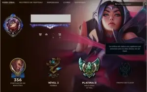 Conta LoL Plat 2 c/ Todos os Campeões e 246 skins
