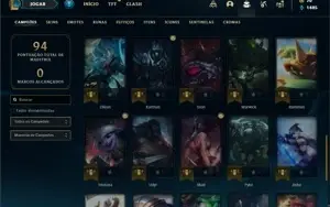 Conta Platina 4 com 43 Champs e 18 Skins + 2 Fragmentos