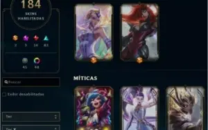 CONTA DE LEAGUE OF LEGENDS COM 184 SKINS