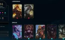 Conta platina 16 skins 2 lendarias(yasuo,leona),52 champs
