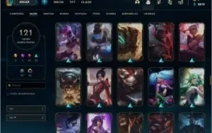 Conta DIAMANTE 1 com 121 skins e 122 champs