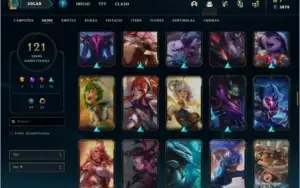 Conta DIAMANTE 1 com 121 skins e 122 champs