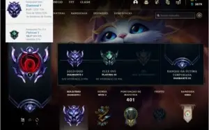 Conta DIAMANTE 1 com 121 skins e 122 champs