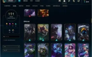 Conta DIAMANTE 1 com 121 skins e 122 champs