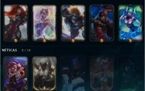 Conta com 200+ skins, Aatrox prestigio, Annie Hextech