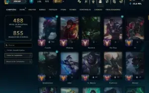 Prata 3 com TODOS os Champs e 241 Skins ( JG / TOP )