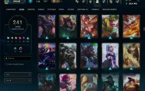 Prata 3 com TODOS os Champs e 241 Skins ( JG / TOP )