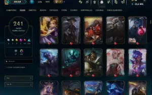Prata 3 com TODOS os Champs e 241 Skins ( JG / TOP )