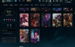 Prata 3 com TODOS os Champs e 241 Skins ( JG / TOP )
