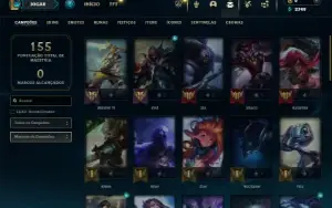 Unranked com 42 Champs e 16 Skins + 2 Fragmentos