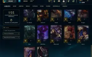 Unranked com 42 Champs e 16 Skins + 2 Fragmentos