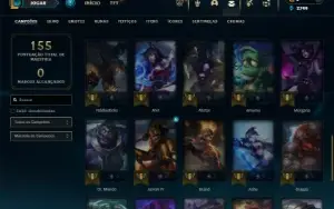 Unranked com 42 Champs e 16 Skins + 2 Fragmentos
