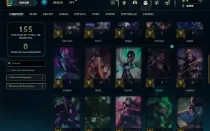 Unranked com 42 Champs e 16 Skins + 2 Fragmentos
