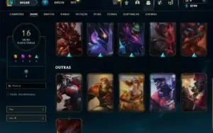 Unranked com 42 Champs e 16 Skins + 2 Fragmentos