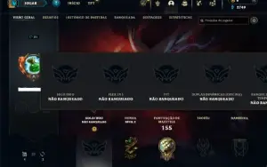 Unranked com 42 Champs e 16 Skins + 2 Fragmentos