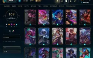Conta De League Of Leagends/Full Acesso/109 Skins/Level 397