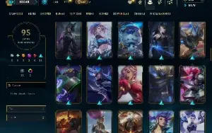 Unranked com 130 Champs e 95 Skins +2 Prestigios da Riven