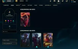 Ouro 4 com 31 Champs e 4 Skins